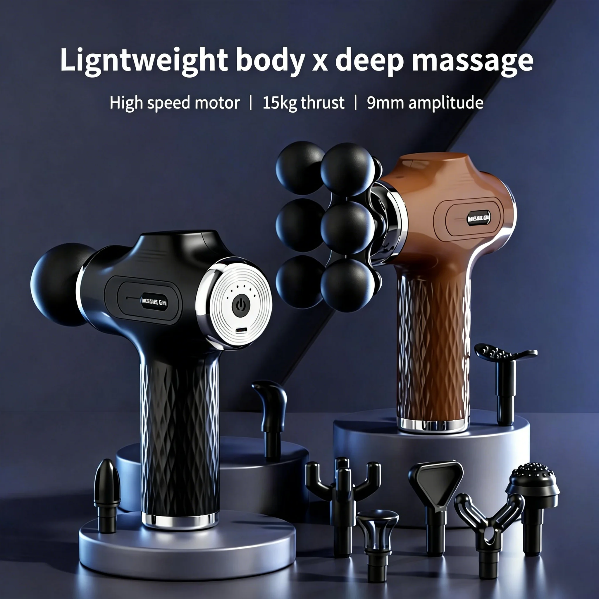 Scalp Massager Electric - ปืนนวด 10 หัว สำหรับผ่อนคลายกล้ามเนื้อ ปืนนวดไฟฟ้าแบบสั่นสะเทือน สำหรับผ่อนคลายร่างกายและนวดตัว