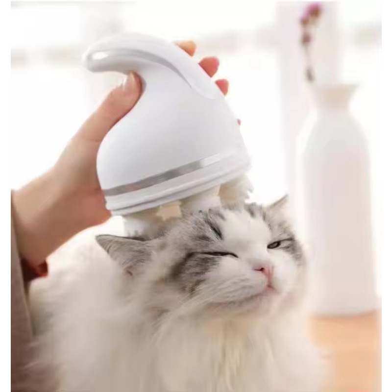 Scalp Massager Electric - เครื่องนวดศีรษะแมวอัตโนมัติ ซิลิโคน ชาร์จไฟได้ นวดหนังศีรษะ 3 มิติ