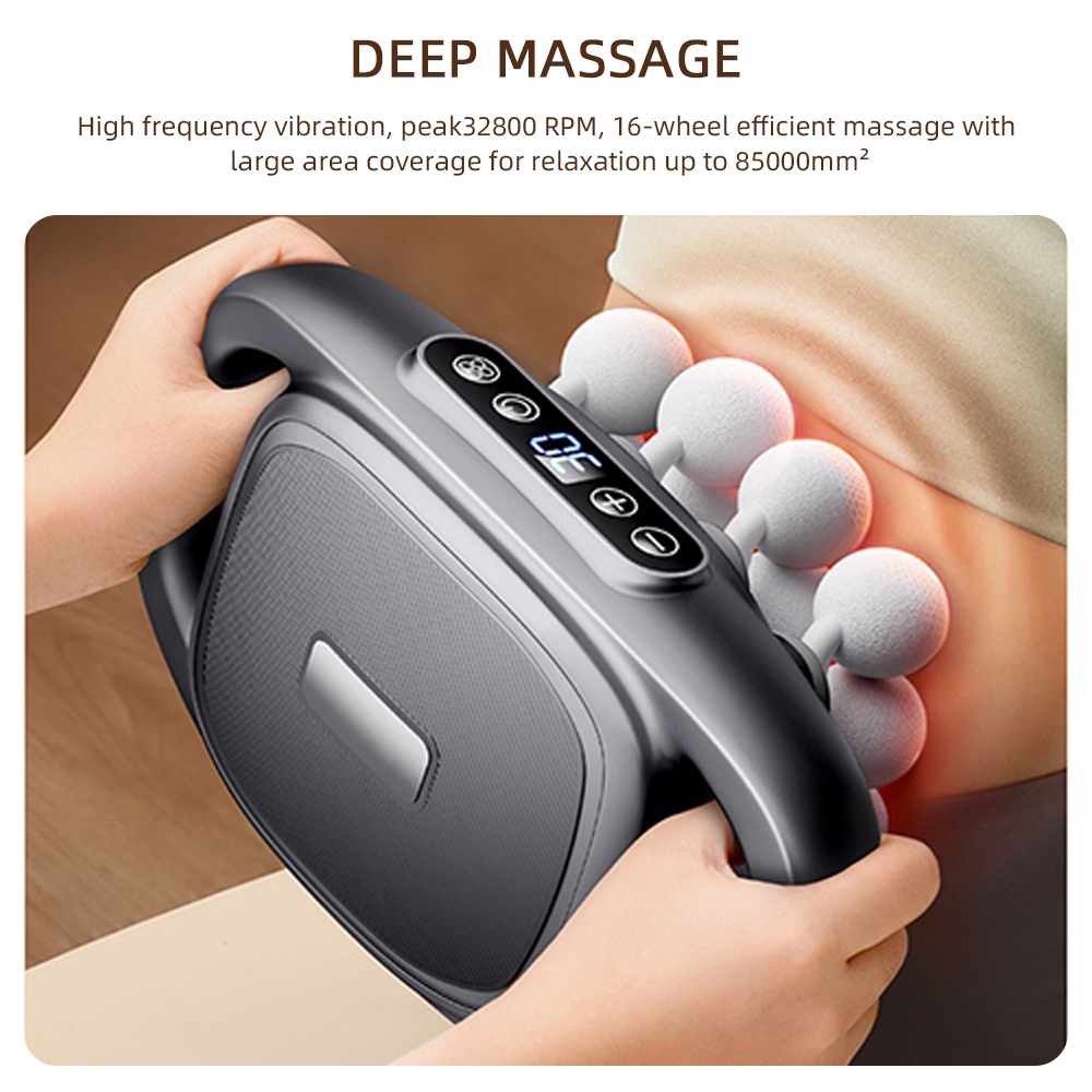 16 หัว Fascia ปืนการสั่นสะเทือ - Scalp Massager Electric บทวิจารณ์และราคา